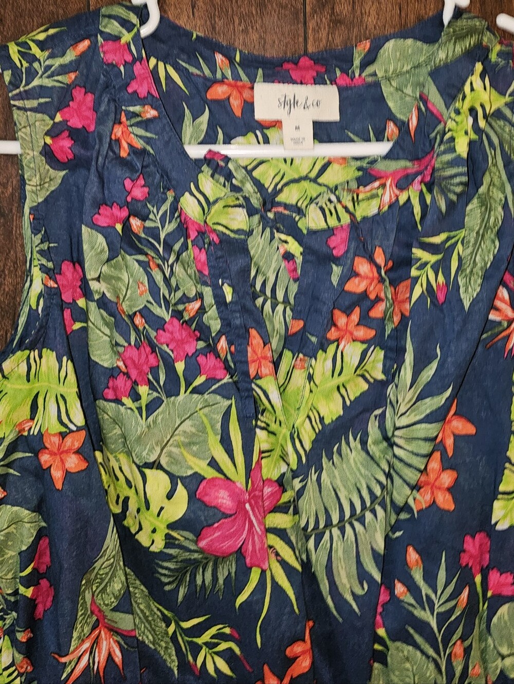 Style & Co Tropical Floral Maxi Dress Sleeveless Resort Vacation Size Medium - Picture 2 of 4
